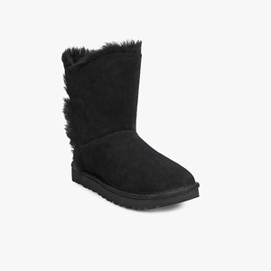 Ugg Classic Short Fluff High-Low Klassiska Stövlar Dam Svarta (680342AUO)